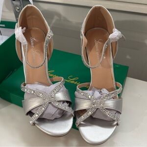 Lauren Lorraine Silver Heels with Rhinestones